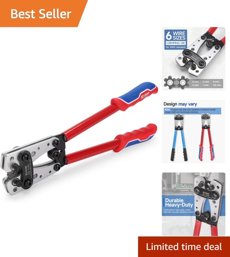 iCrimp Cable Lug Crimping Tool for Heavy Duty Wire Lugs, Battery Terminal, Co...