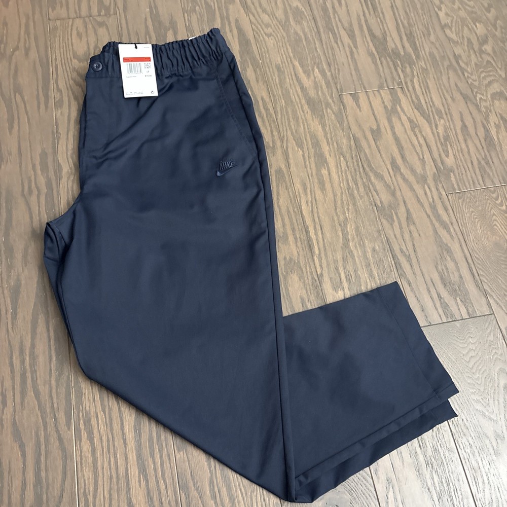 Nike Sportswear Woven Unlined Pants Mens Large Navy Tapered Leg HJ1997-451 NWT