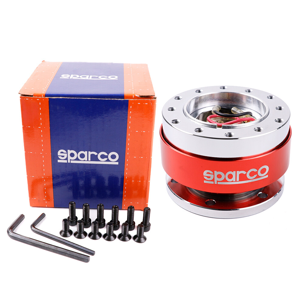 SPARCO Style Red Car Quick Release Hub Snap off Steering Wheel Boss Kit