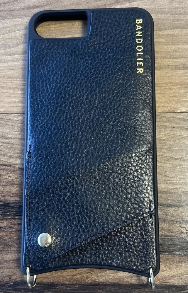 Bandolier Black Crossbody Leather Phone Case for iPhone 7 Plus / 8 Plus No Strap