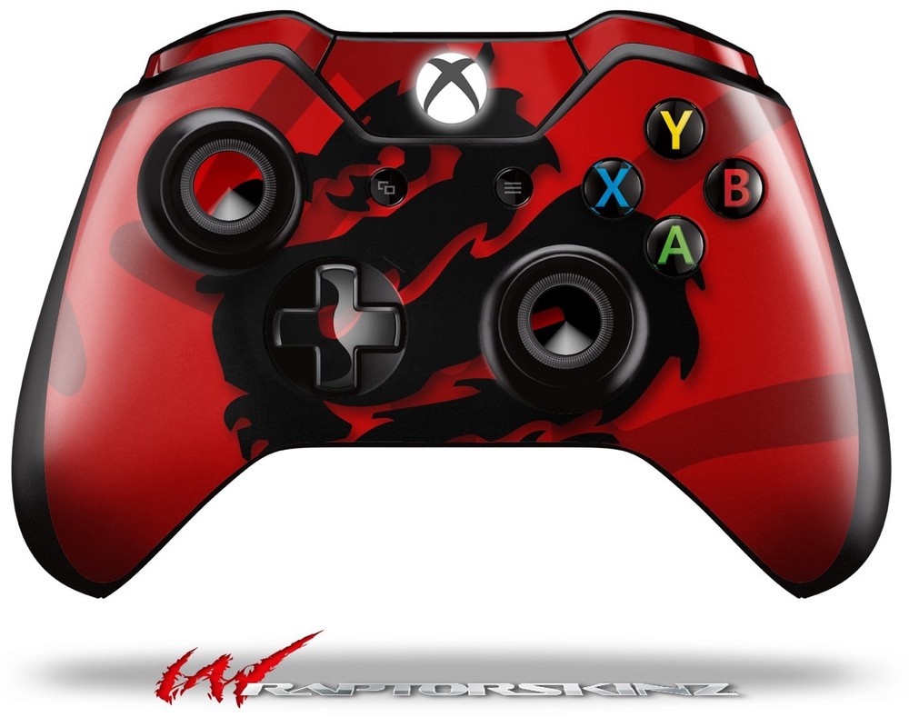 Oriental Dragon Black on Red Skin for XBOX One Controller