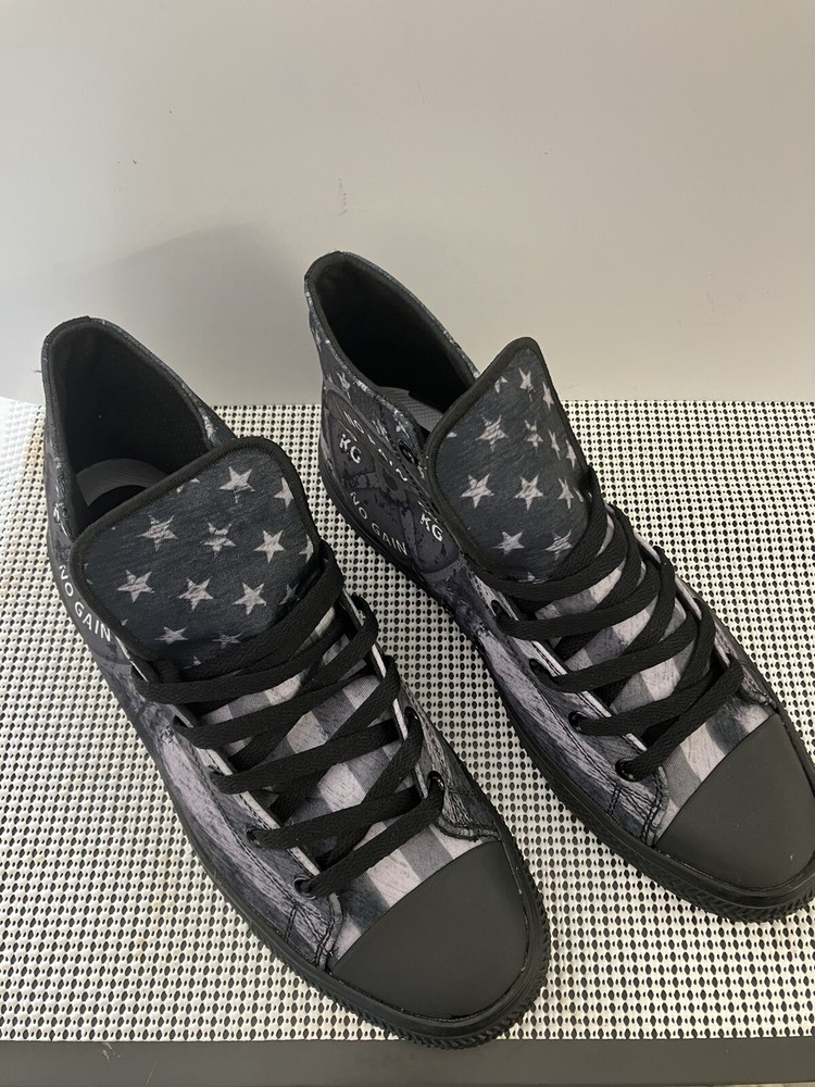 Raad Shop Black Sneakers Hi Tops No Pain No Gain Brand New Unixex Size 10M 11.5W