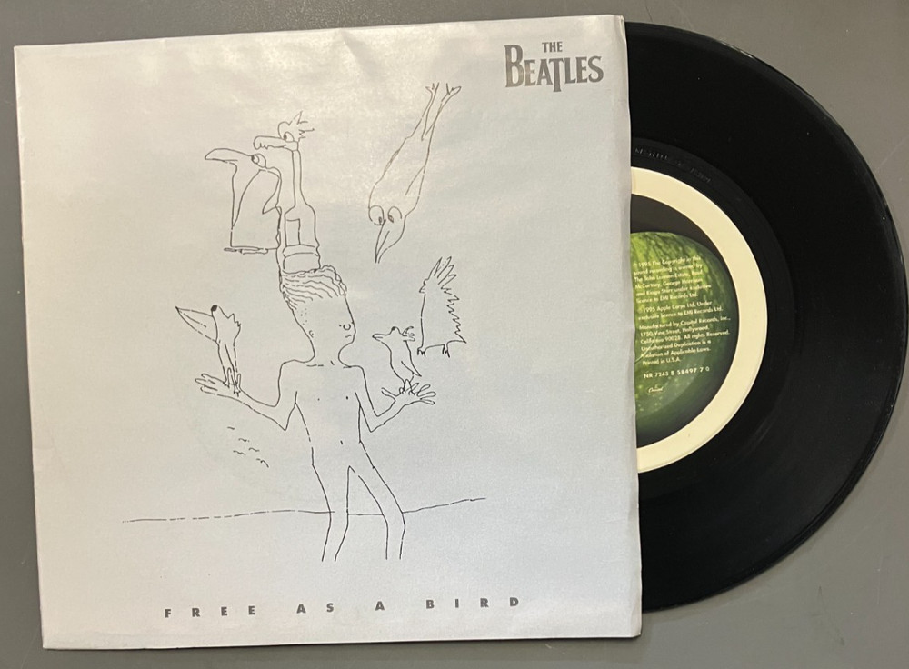 The Beatles Free As A Bird 45 RPM Vinyl Picture Sleeve - Never played !