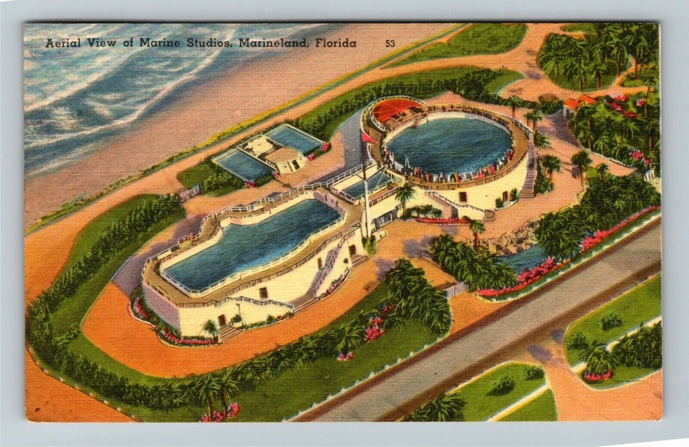 Marineland FL-Florida, Aerial View Marine Studios, Vintage Postcard