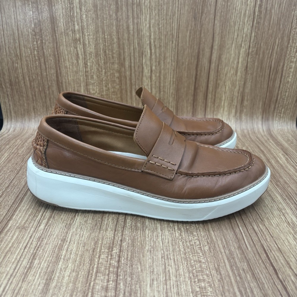 Cole Haan Grandpro Topspin Woven Heel Penny Loafer - British Tan Size 8.5 W