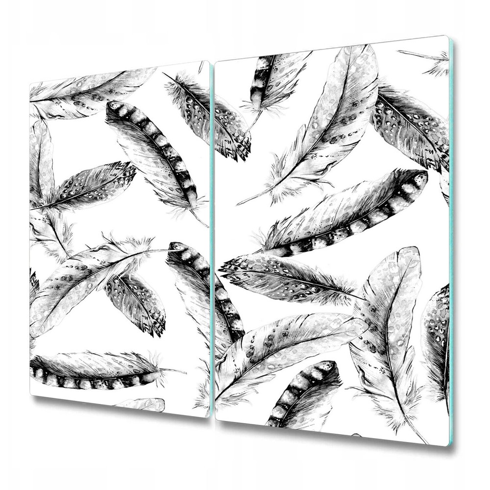 Glass Kitchen Chopping Serving Board Watercolour feather art bird wing 2x30x52