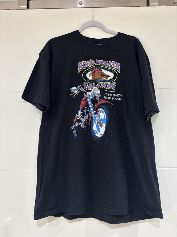 VTG Hogs Breath Saloon T-Shirt Mens XXL 90s Fruit of the Loom Biker Key West