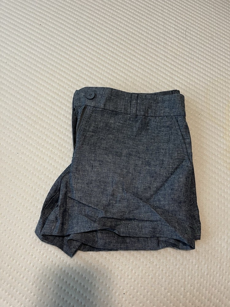LOFT Ann Taylor Outlet Women's Blue Chambray Linen Blend Shorts 4
