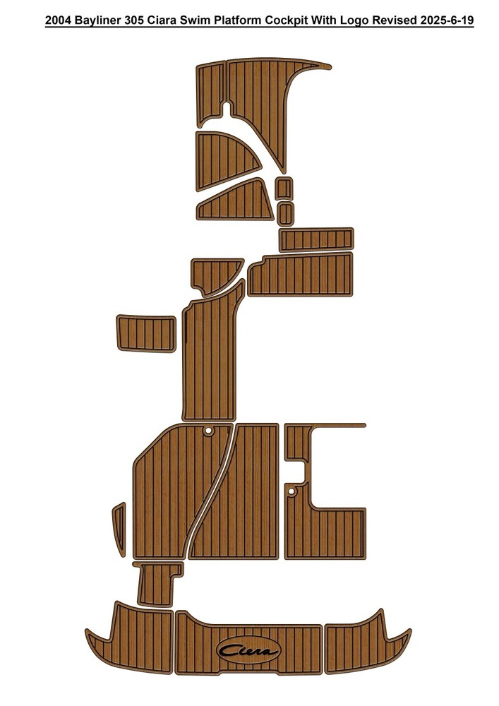 2004 Bayliner 305 Ciara Swim Platform Cockpit Pad Boat EVA Foam Teak Deck Floor
