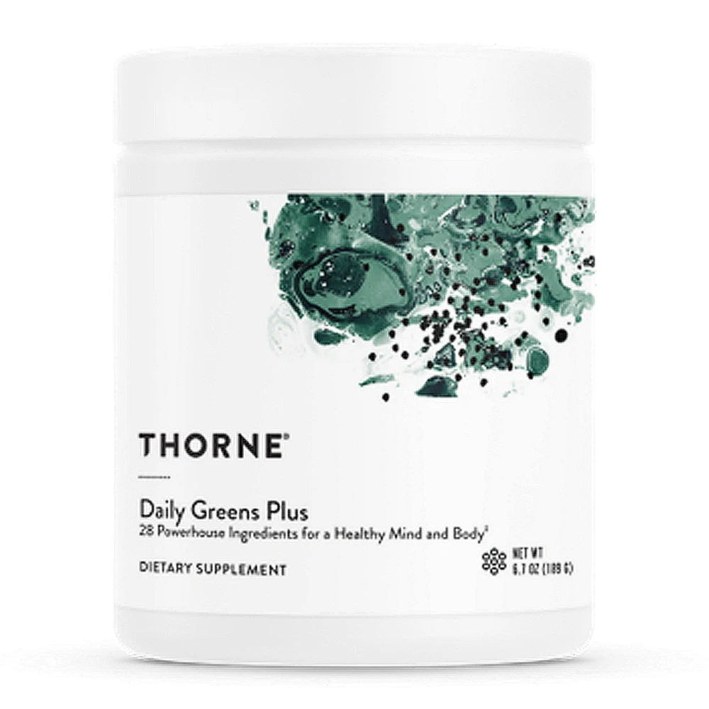 Thorne Daily Greens Plus – Greens Powder with Matcha, Spirulina, Free Ship