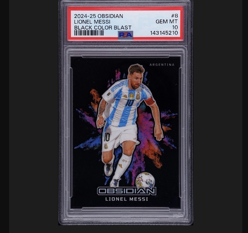 2024-25 PANINI OBSIDIAN BLACK COLOR BLASTLIONEL MESSI 8 PSA 10