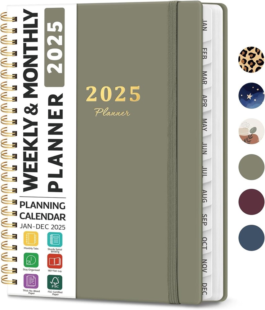 2025 Planner Weekly and Monthly Calendar January 2025 A.Green Writing