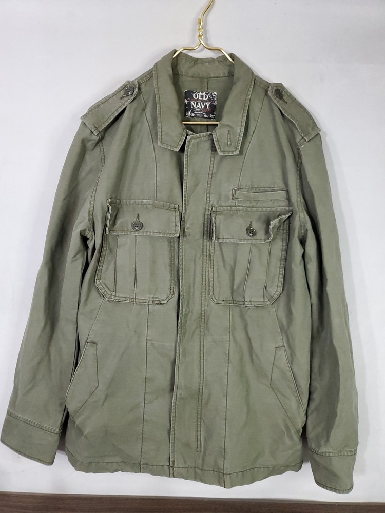 Vintage Old Navy Military Style Jacket Men's Size Large  Heavyweight Pockets