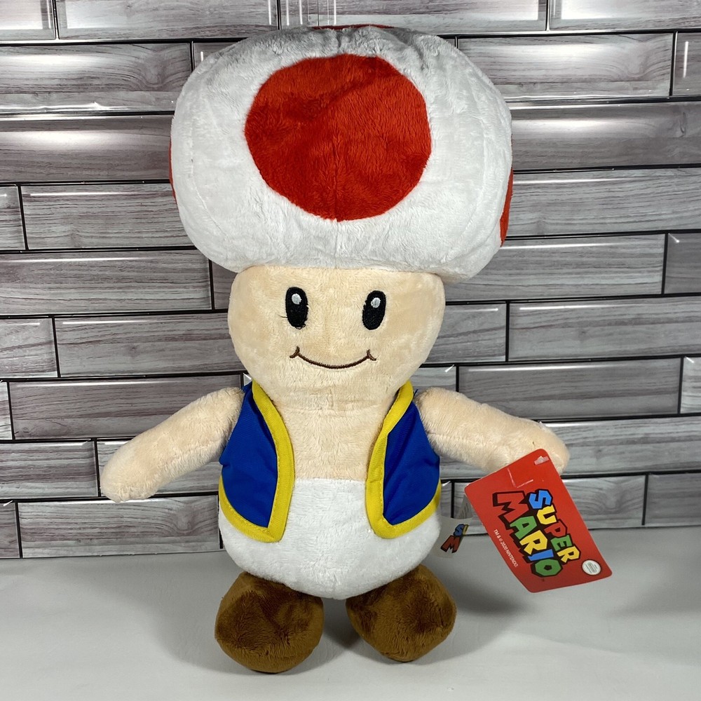 Nintendo Super Mario Bros Toad Plush Stuffed 2018 Good Stuff 20”