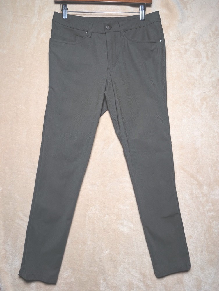 Lululemon Mens ABC Pant Olive Green Slim Fit Size 29 (Fits 30x27) Stretch Casual