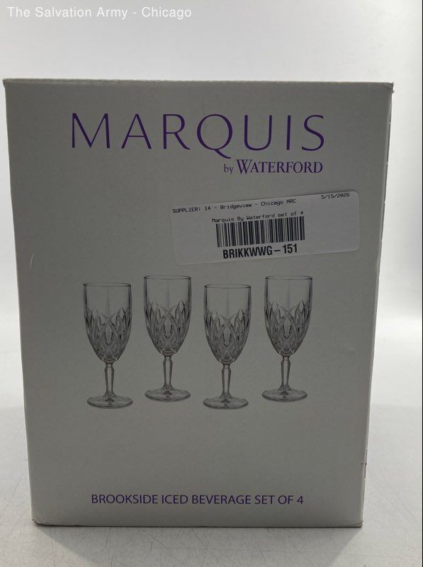 Marquis By Waterford Clear Brookside Crystal Iced Beverage Glasses Set of 4