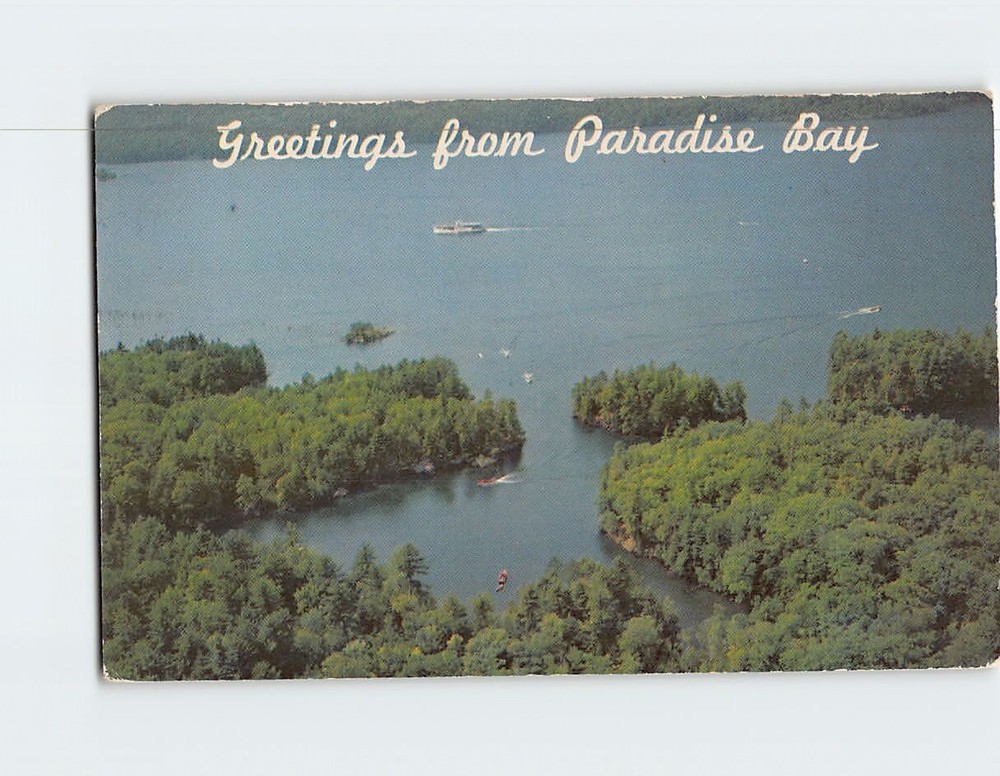 Postcard Greetings from Paradise Bay on Lake George New York USA