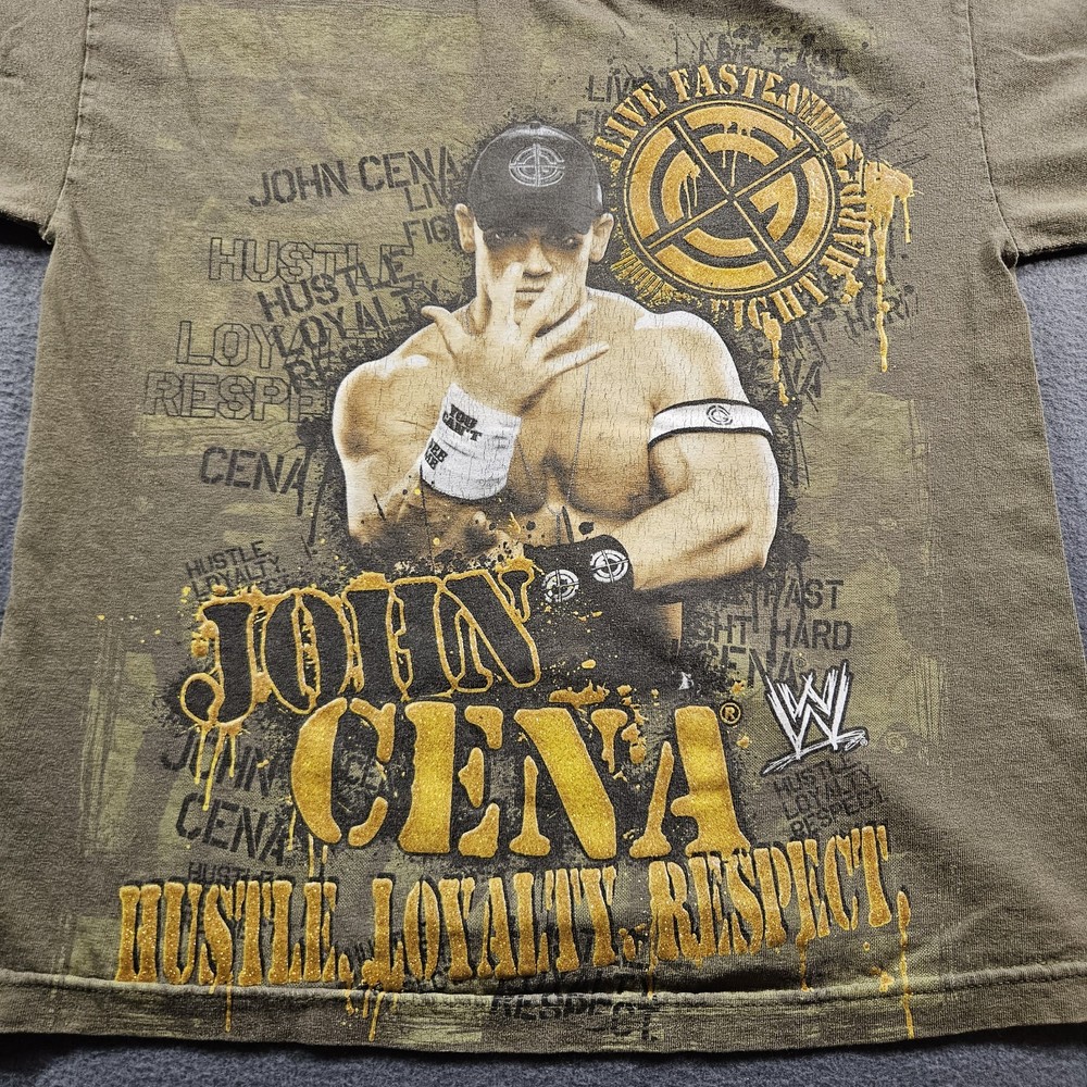 Vintage John Cena Shirt- Black Medium WWE Wrestling WWF 2007 Chain Gang Size S