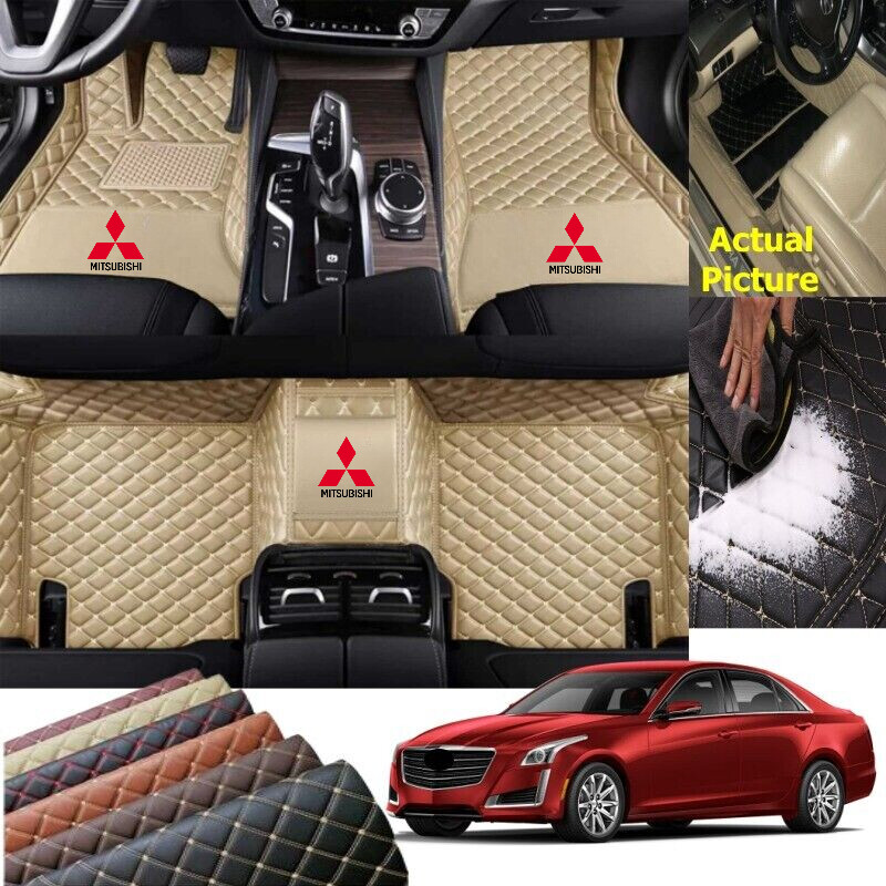 Custom Luxury All-Weather Leather Floor Mats for Mitsubishi Models