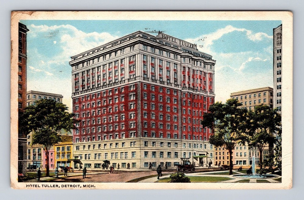 Detroit MI-Michigan, Hotel Tuller, Advertising, Antique Vintage c1919 Postcard