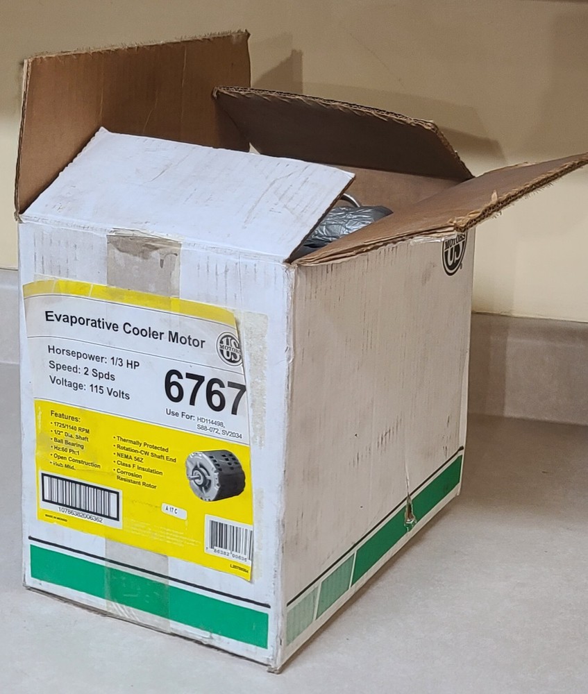 NEW US MOTORS MODEL 6767 EVAPORATIVE COOLER MOTOR