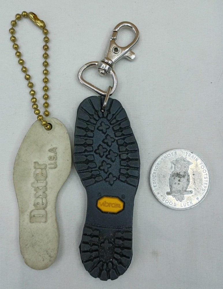 Lot Of 3 Shoe Advertising Keychains, Vibram Quabaug Corporation Dexter Educator