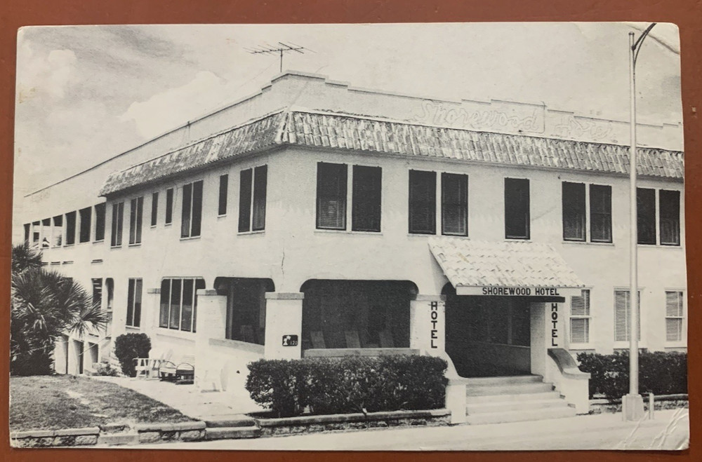 Shorewood Hotel Ocean Ave Daytona Beach Florida Postcard c1950s