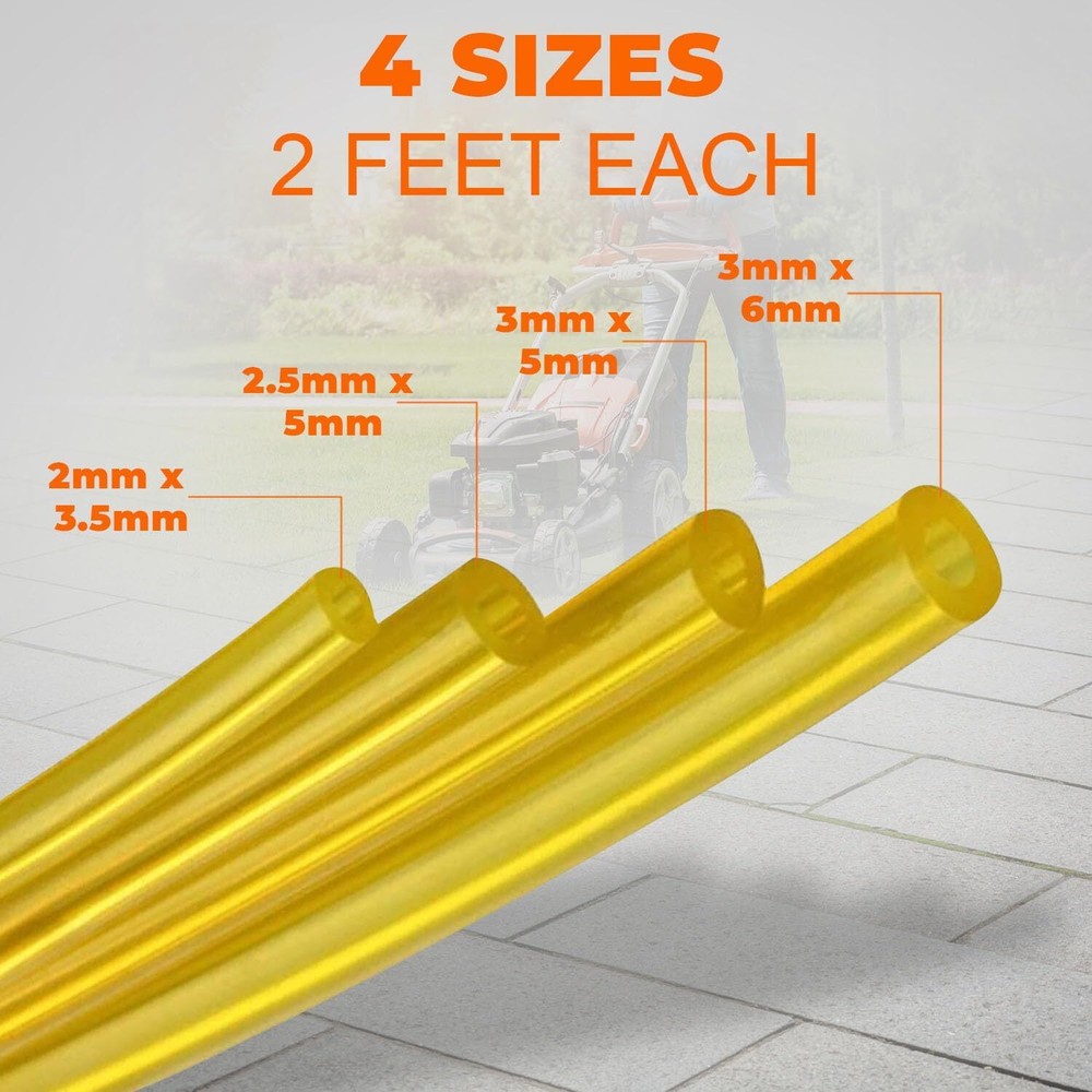 4 Size Fuel Line Hose 16 Feet Petrol Tubing Chainsaw Common Weedeater 2 Cycle