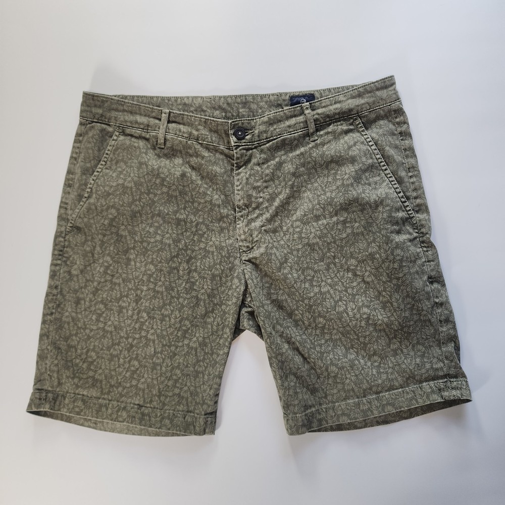 AG Adriano Goldschmied Wanderer Shorts Mens 36 Green Leaves Slim Trouser EUC