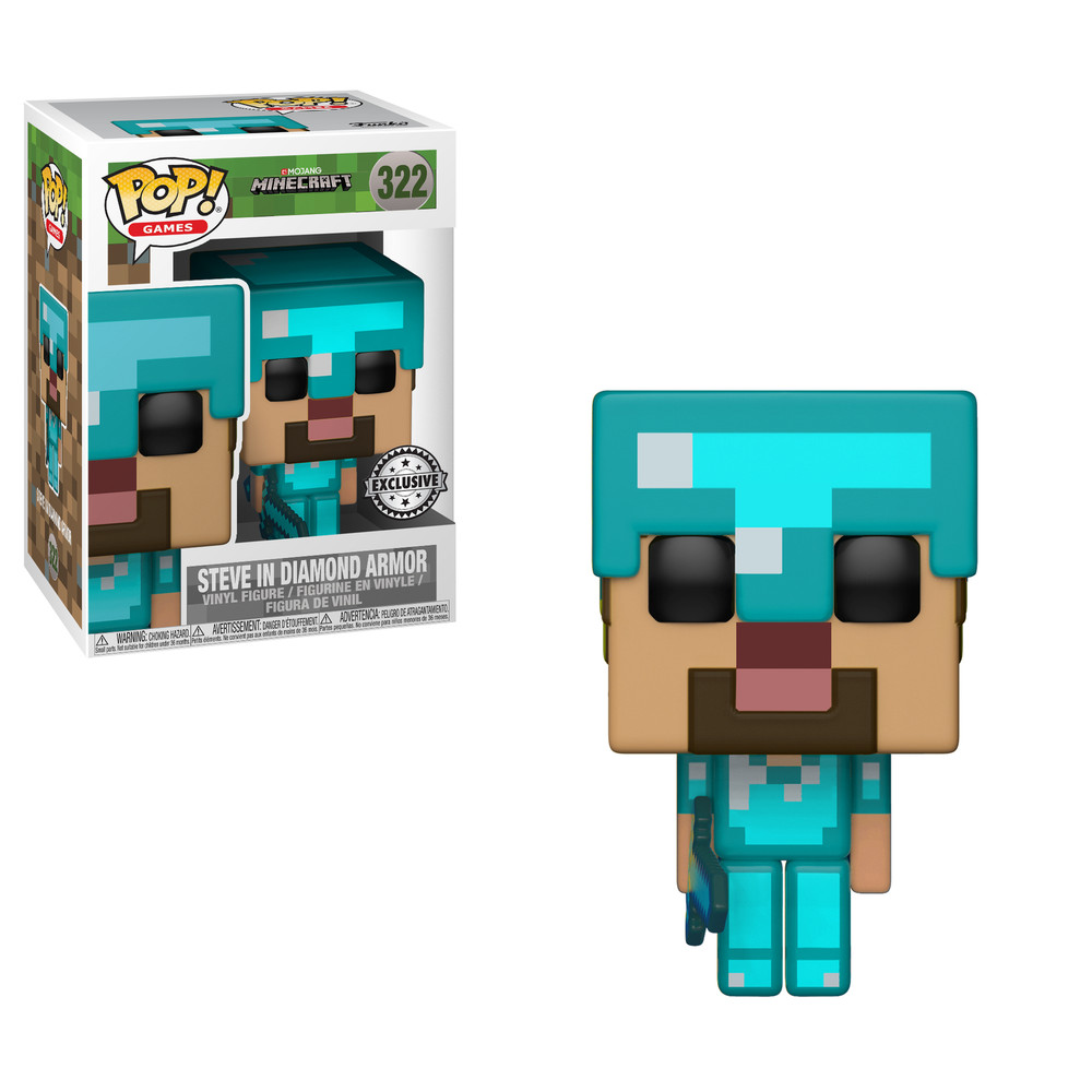 Funko POP! Minecraft- Steve In Diamond Armor | Gamestop Exclusive