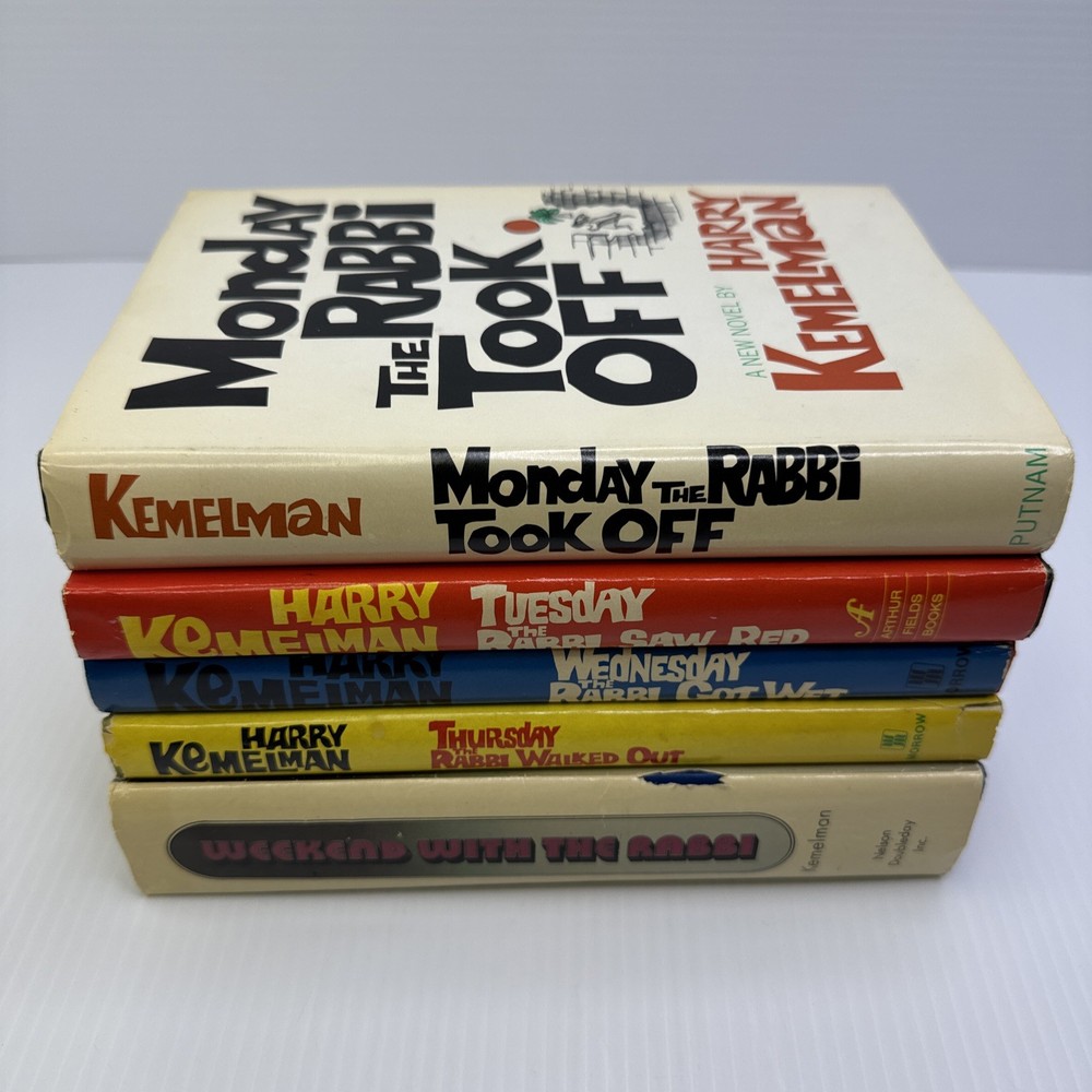 Harry Kemelman Rabbi Small Lot Five Volumes Mon Tues Wed Thurs Fri Sat Sun HCs