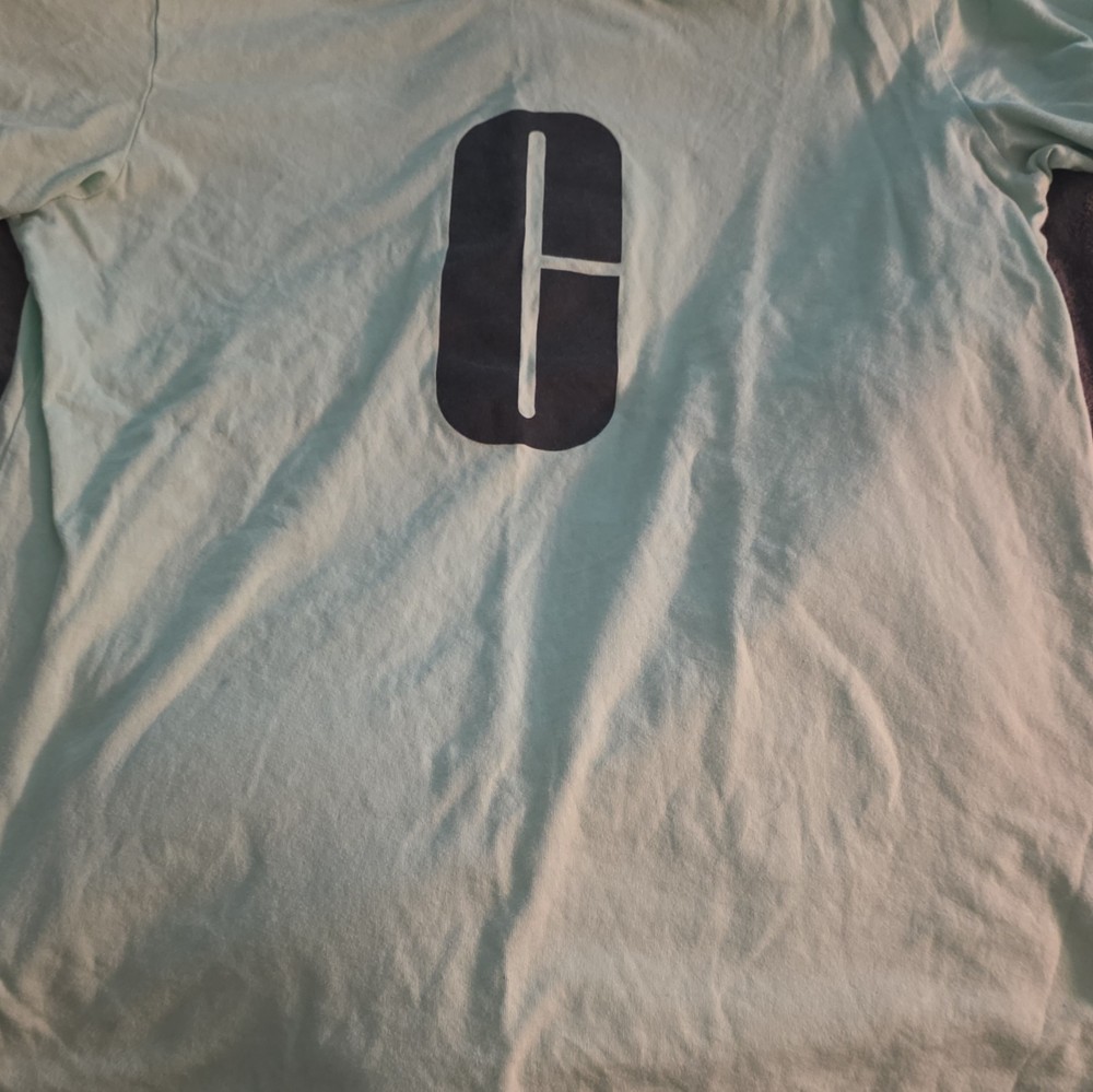 Clinique Logo T-Shirt Light Blue Cotton Crew Neck Short Sleeve Men’s S/M