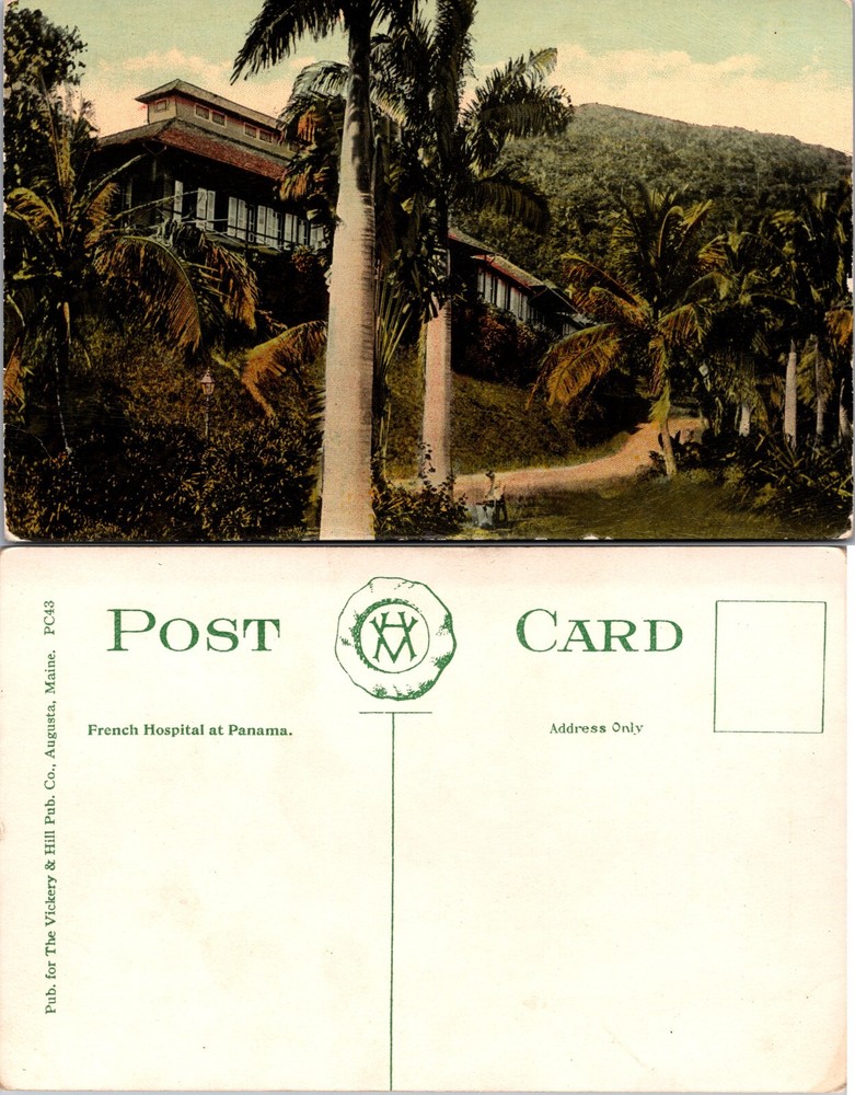 French Hospital and Palm Trees Panama Postcard
