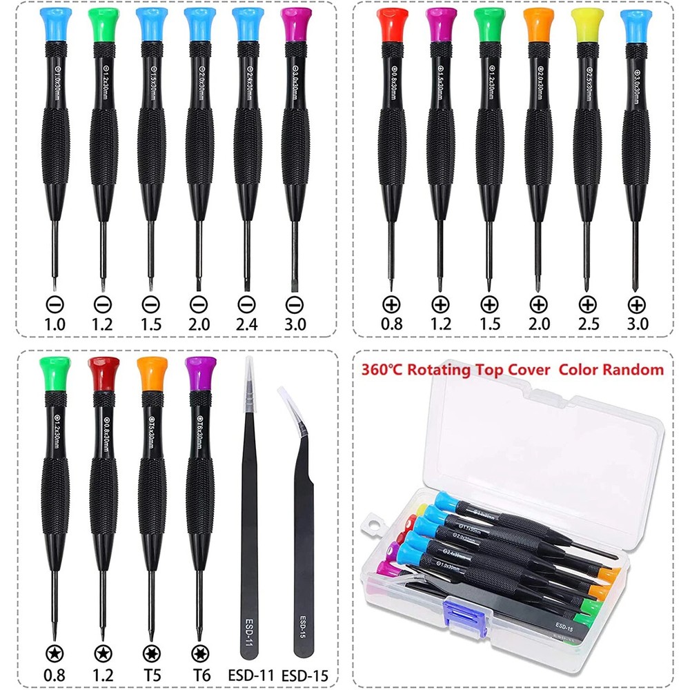 Compact Magnetic Precision Screwdriver Set with Multi-Bit Functionality