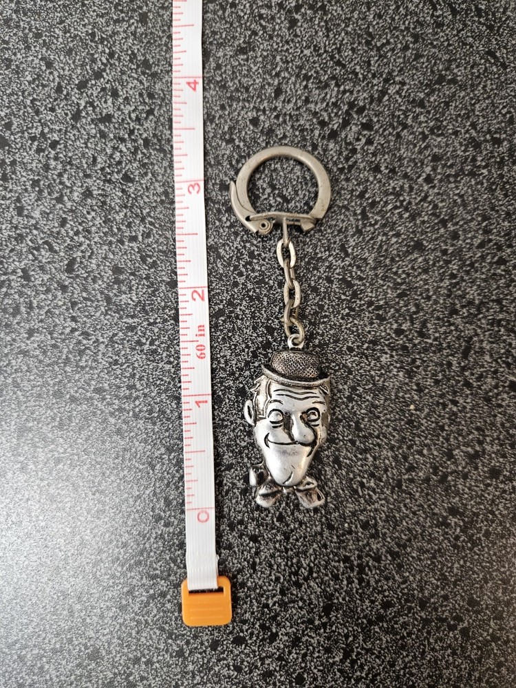 Vintage 1950s Hong Kong Stan Laurel From Laurel And Hardy Pewter Keychain