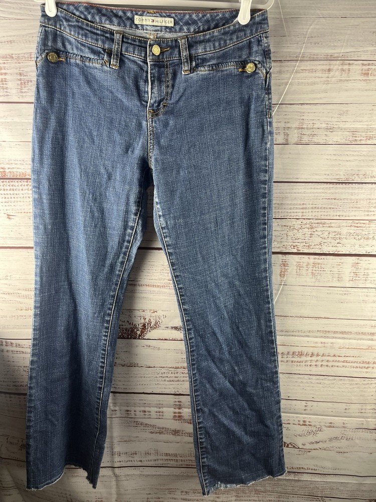 Tommy Hilfiger Womens Dark Wash Blue Denim Jeans Size 10R Mid Rise