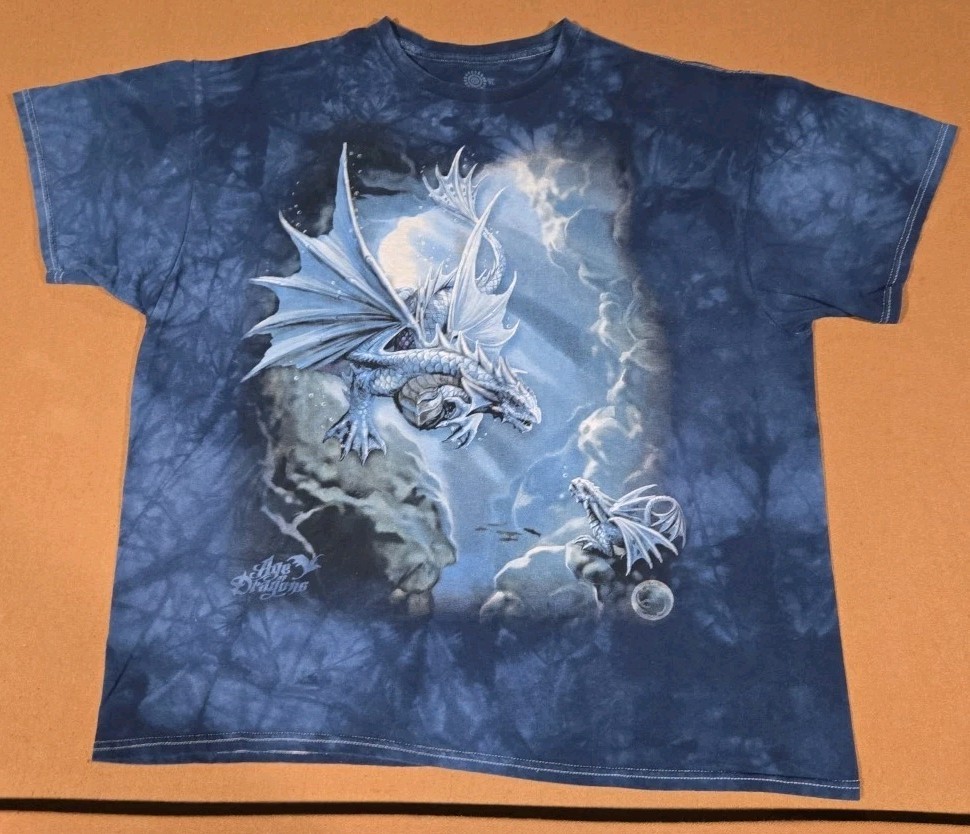 The Mountain Age Dragons  Tie Dye T Shirt  Sz XL