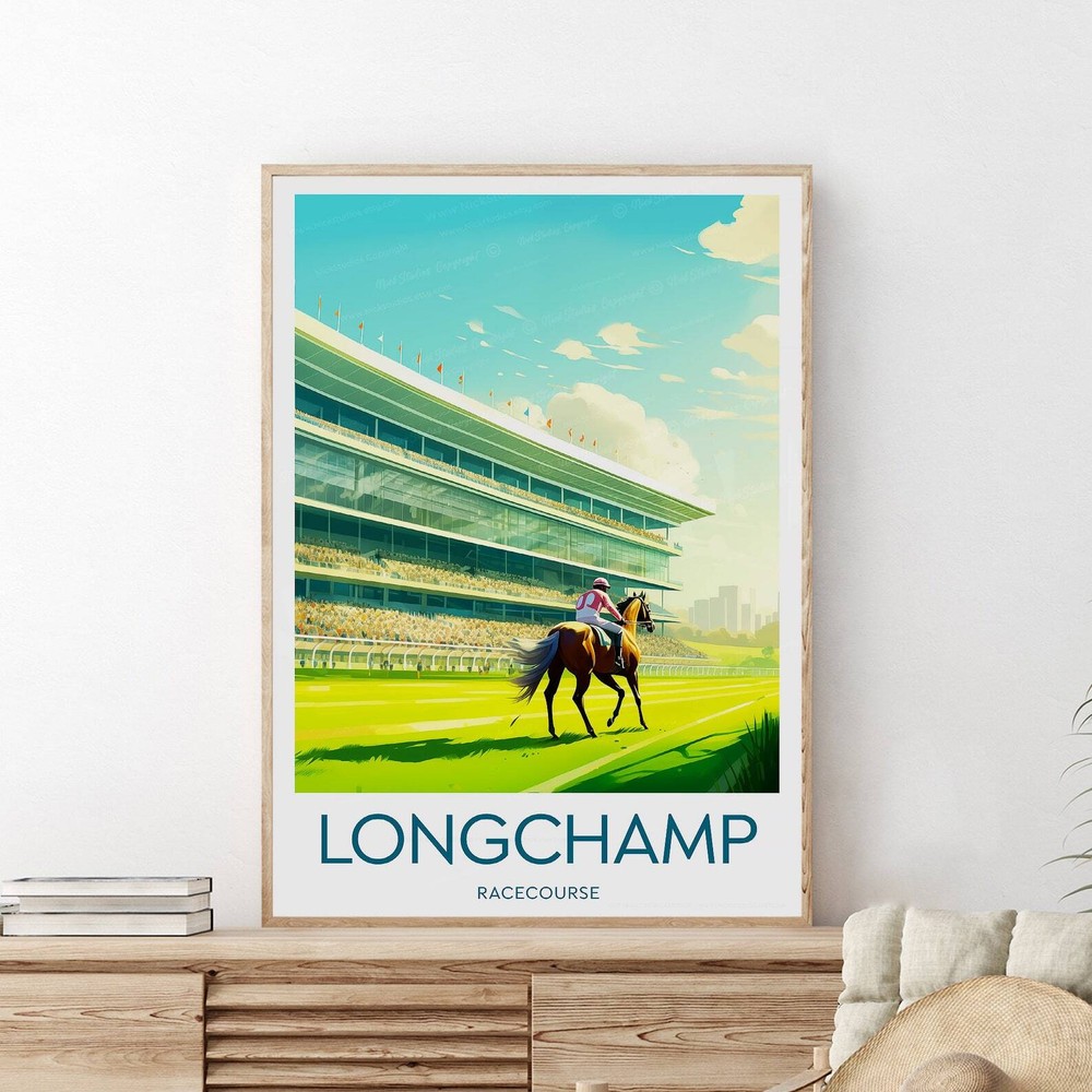 Longchamp Racecourse Paris France Horse Racing Print Hipdromo De Parslongchamp