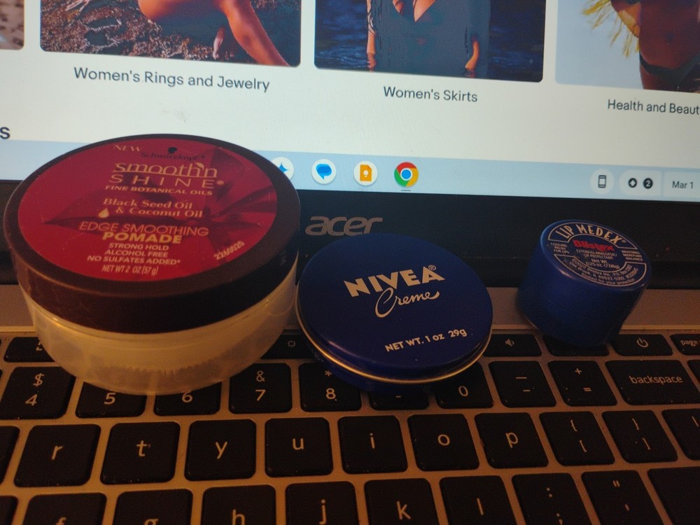 Travel-Size Hair & Skincare Essentials Smooth Shine Pomade Lip Medex Nivea Creme