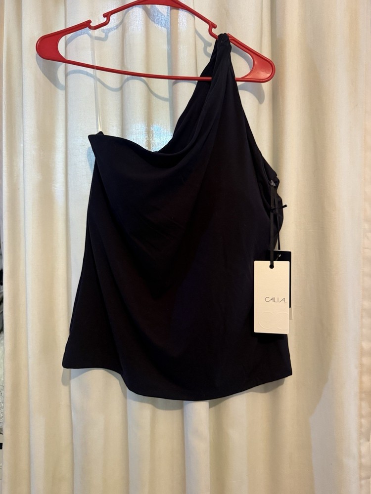Calia by Carrie Underwood Twist One Shoulder Tank Black Size XL