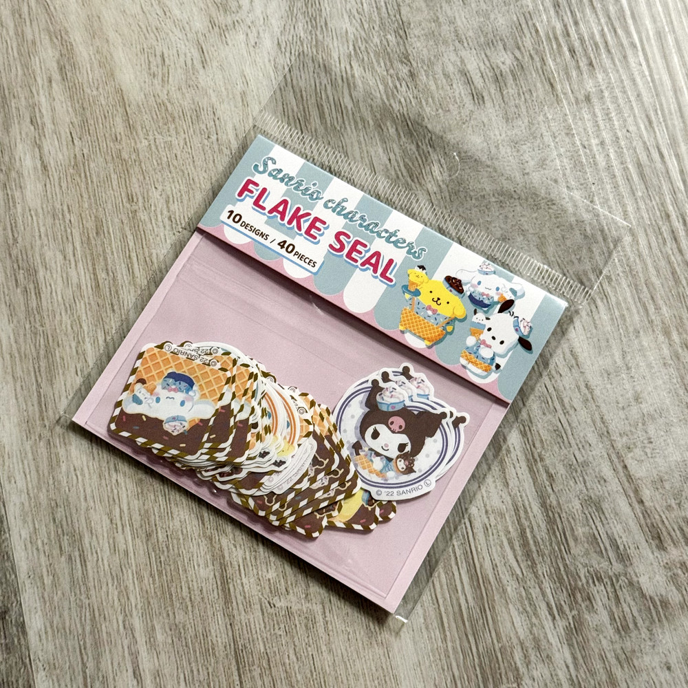 Sanrio Kuromi Pochacco Cinnamoroll Flake Seal Stickers Pack from Japan