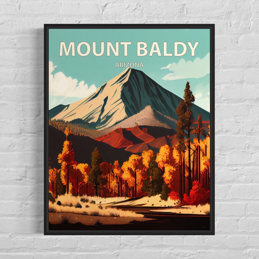 Mount Baldy Arizona Retro Art Print Mount Baldy Wall Art Painting Mount Baldy