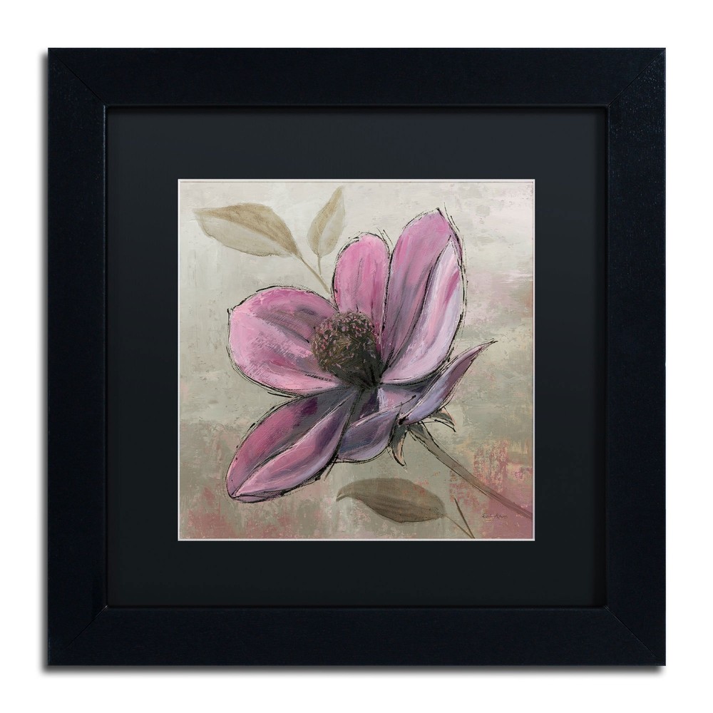 Emily Adams Plum Floral III 11x11 Black Matte Framed Wall Art