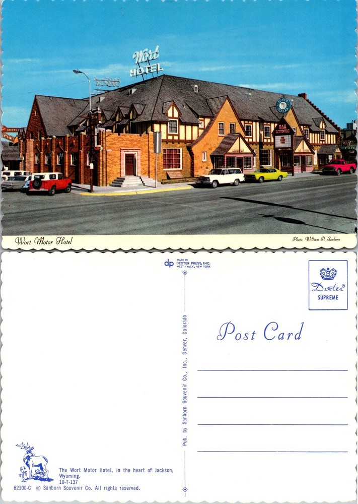 Continental Wort Motor Hotel Jackson WY Postcard