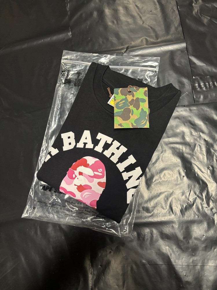 A Bathing Ape BAPE ABC Camo College Tee Pink Men’s ALL SIZES