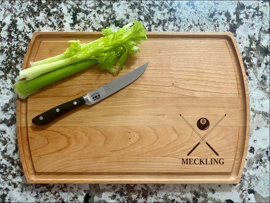 Pool Billiards Cutting Board | Pool Cue Stick Charcuterie Board | Custom