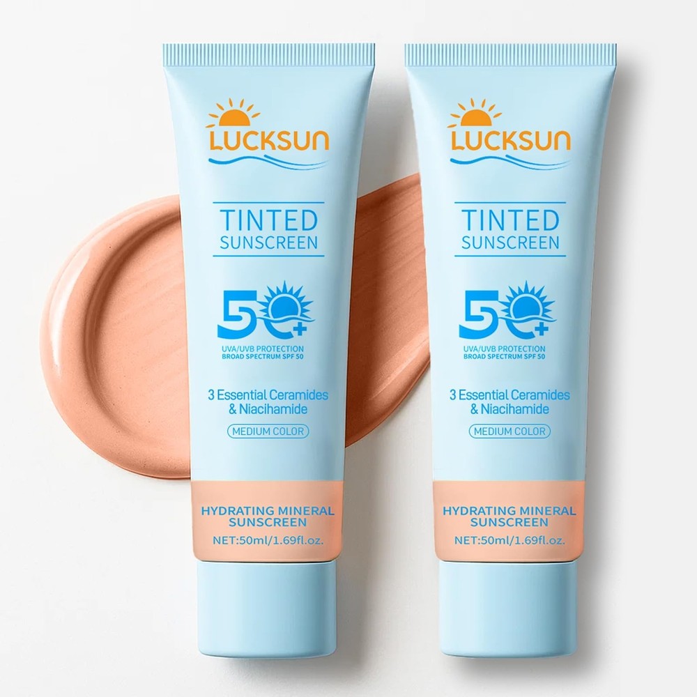 Tinted Sunscreen for Face SPF 50 2 Pack - Medium 50ML
