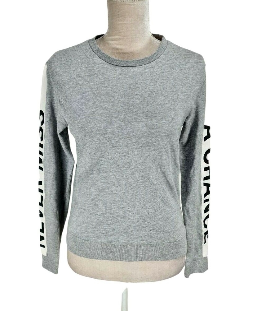 H.M Divided Gray Top Women Junior Size XS Crew Neck Long Sleeve Pullover