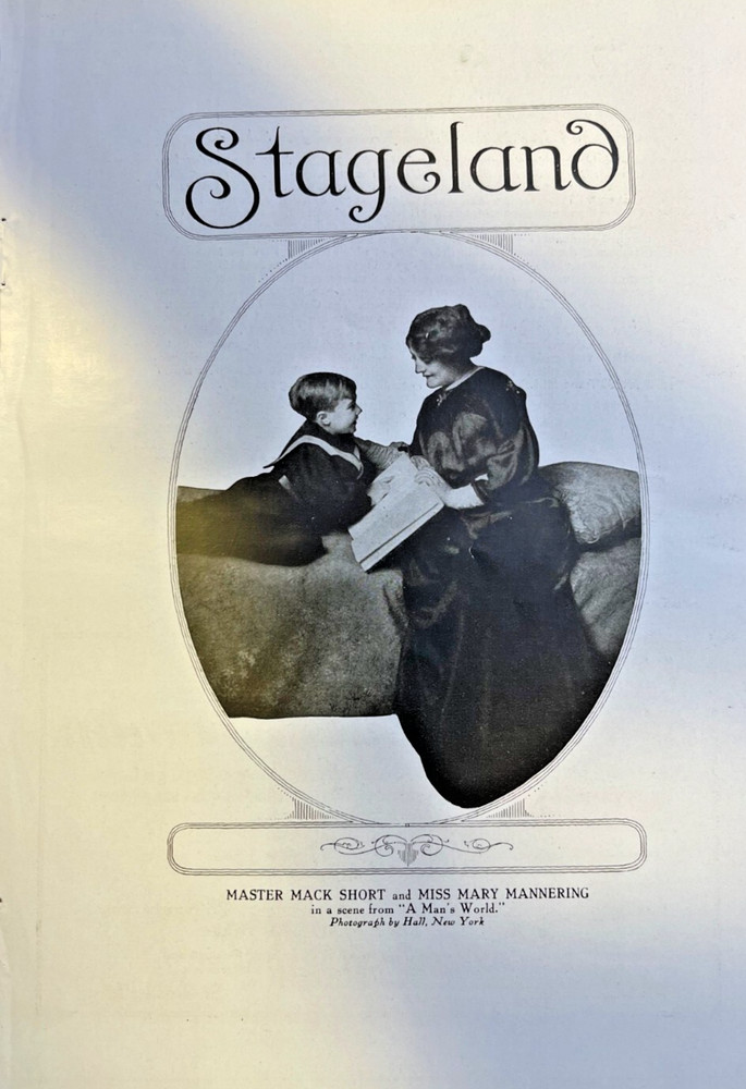 1910 Vintage Illustration Actors Mack Short and Mary Mannering
