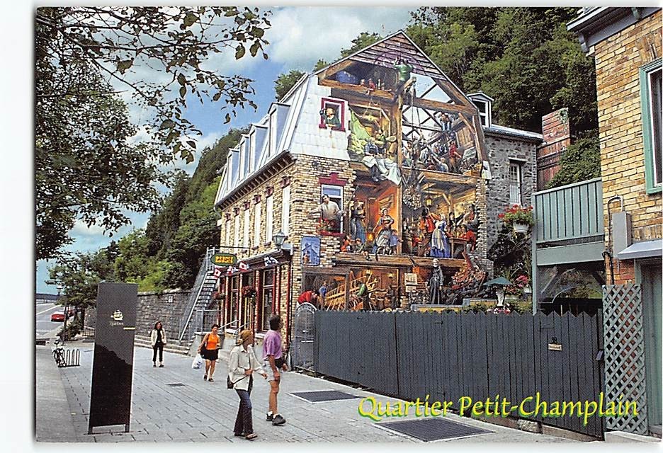 Postcard Fresque du Petit-Champlain Quebec Canada